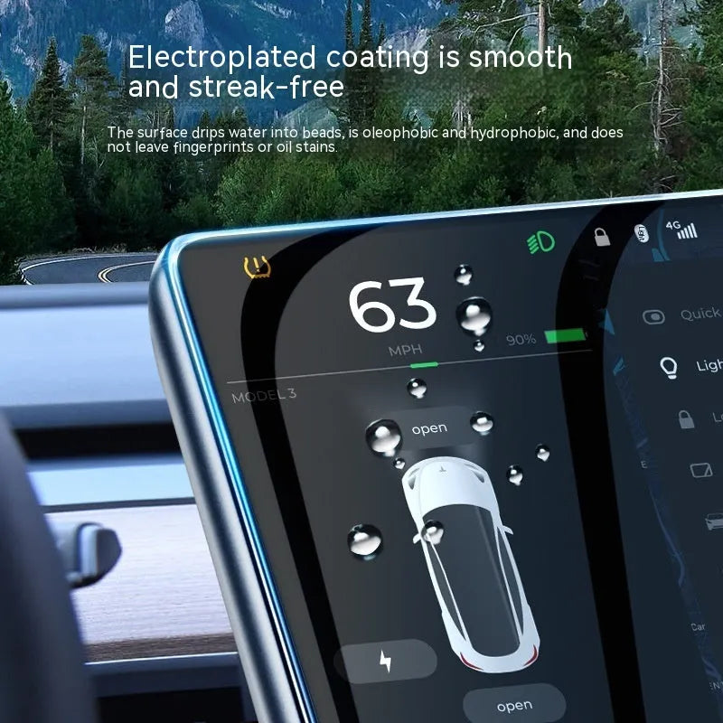Huanxin 2024 tempered glass screen protector for Tesla Model 3 Y 15.6 inch central control display in white