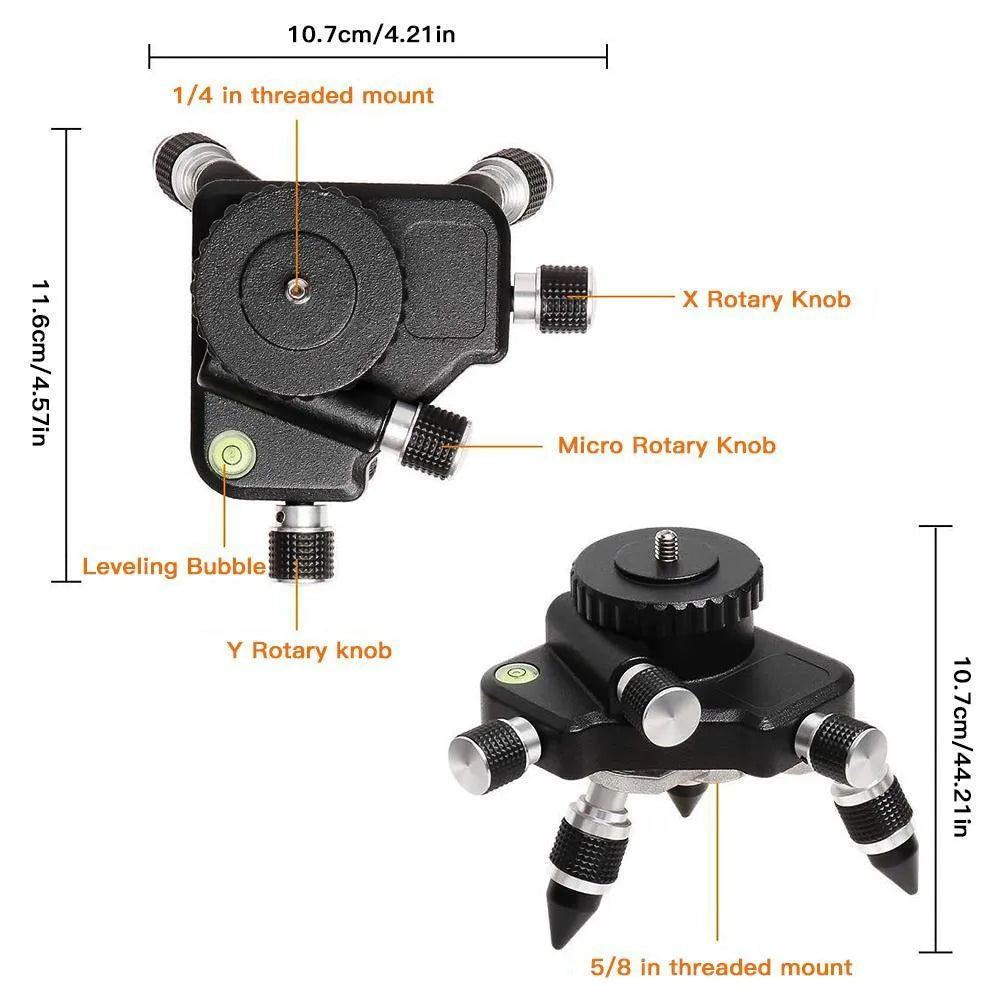 Black aluminium alloy spirit level base with 360-degree rotation, model YL-30.