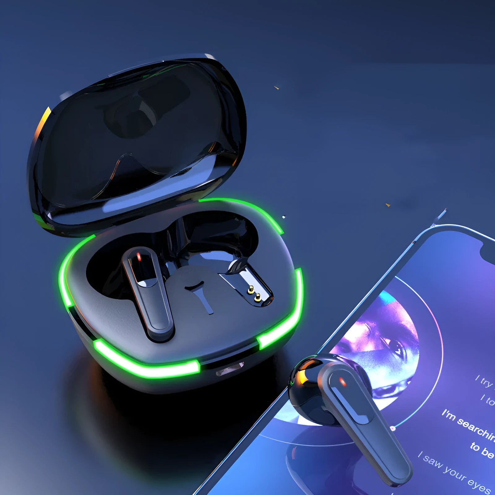 Black Bluetooth headset with half-in-ear design for outdoor running and mountaineering use
