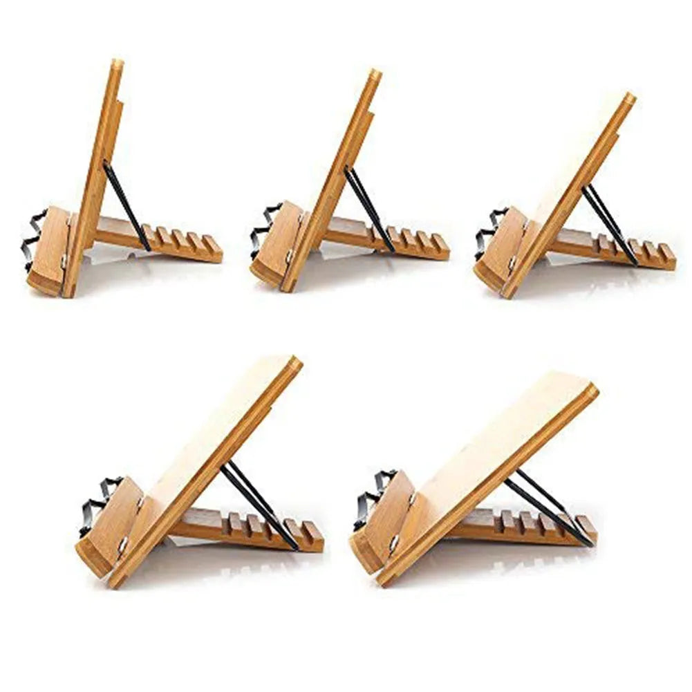 Natural bamboo hollow reading frame in solid wood, S M L sizes, gloss finish, copybook holder