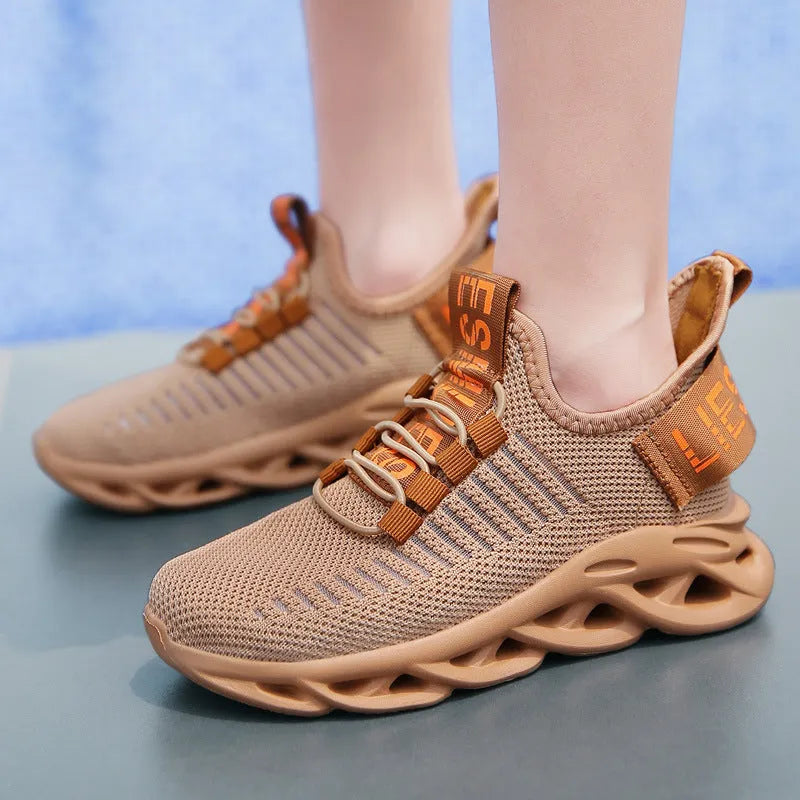 Children's black velcro sneakers with fabric upper and EVA sole