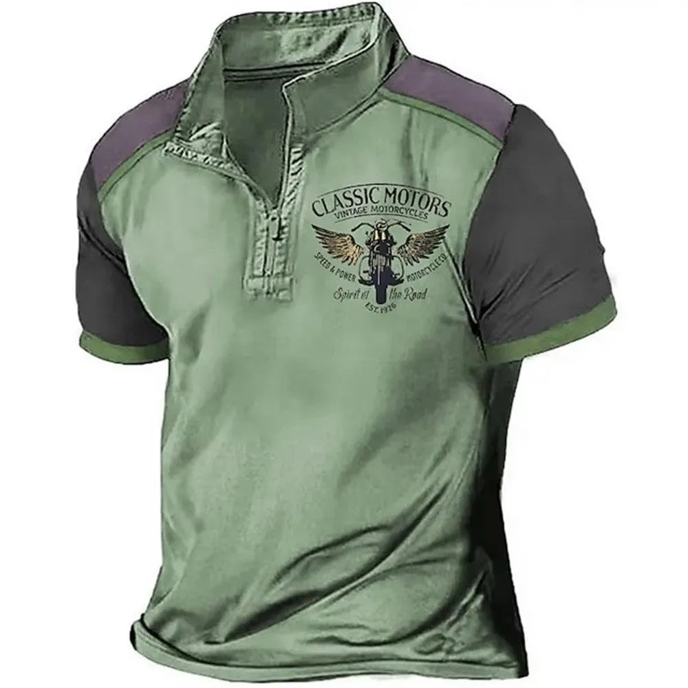 3D printed golf polo shirt in bird eye polyester fabric with loose fit design