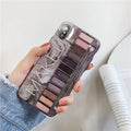 Silicone iPhone case with marble pattern in flesh or grey colour.