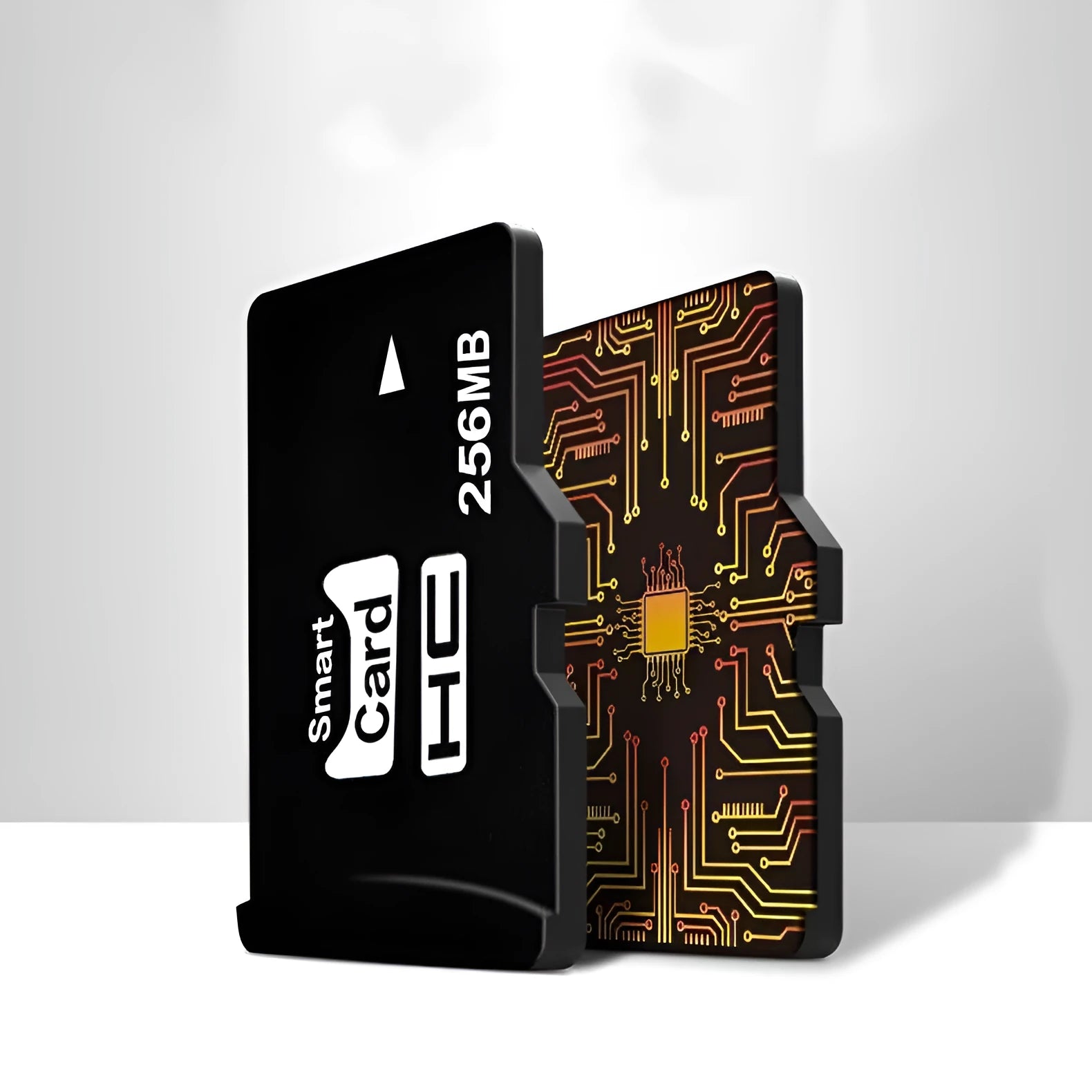 A 256MB TF format memory card presented in retail packaging.