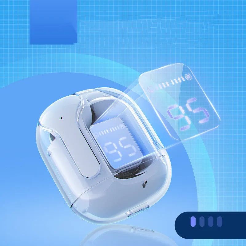 Mini wireless Bluetooth headset with LED power display in five colour options with silicone protective case