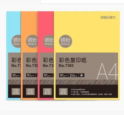 A4 copy paper 70g 80g 500 sheets white blue pink colours for printing
