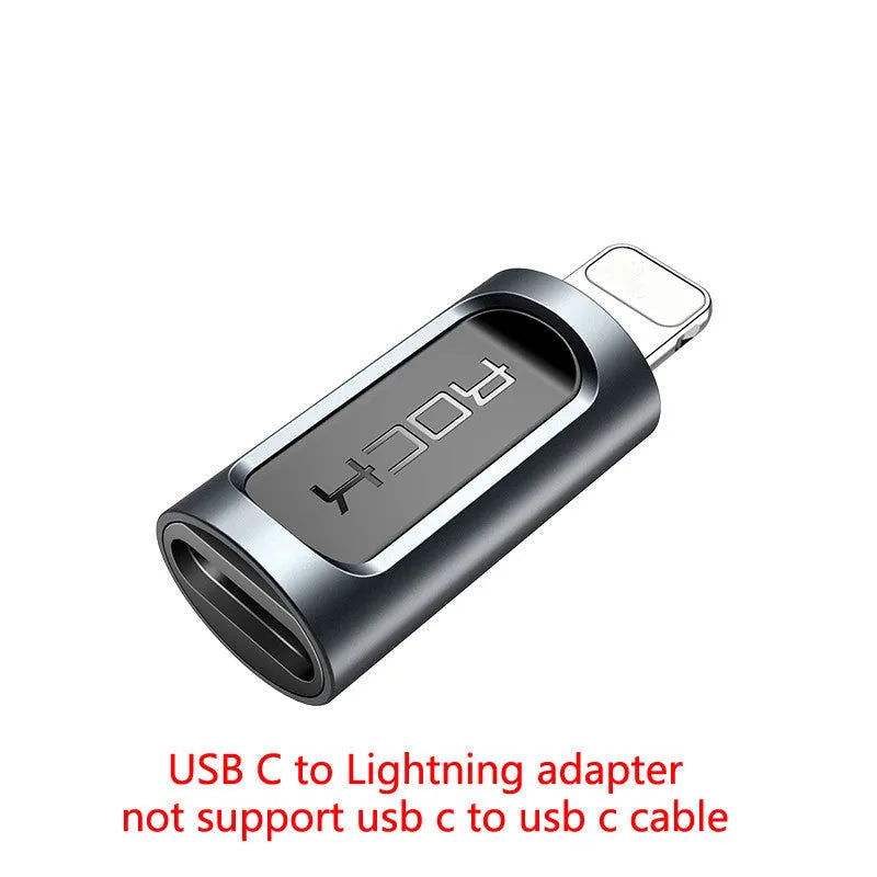 USB C to Lightning charger adapter with Type C to Lightning interface for OTG mobile phones, tablets and laptops