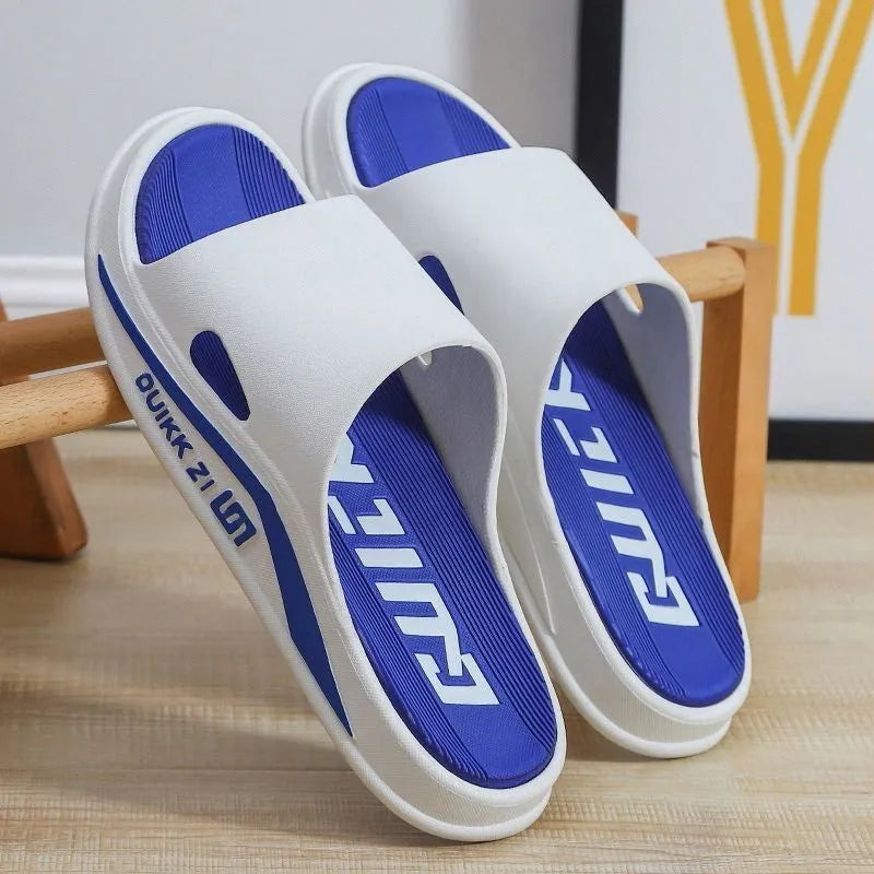 Summer cool PVC flip flops in green black colour for outdoor casual wear