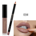 Matte lip gloss and freestyle lip pencil set in 12 colours with non-stick cup fade resistant formula