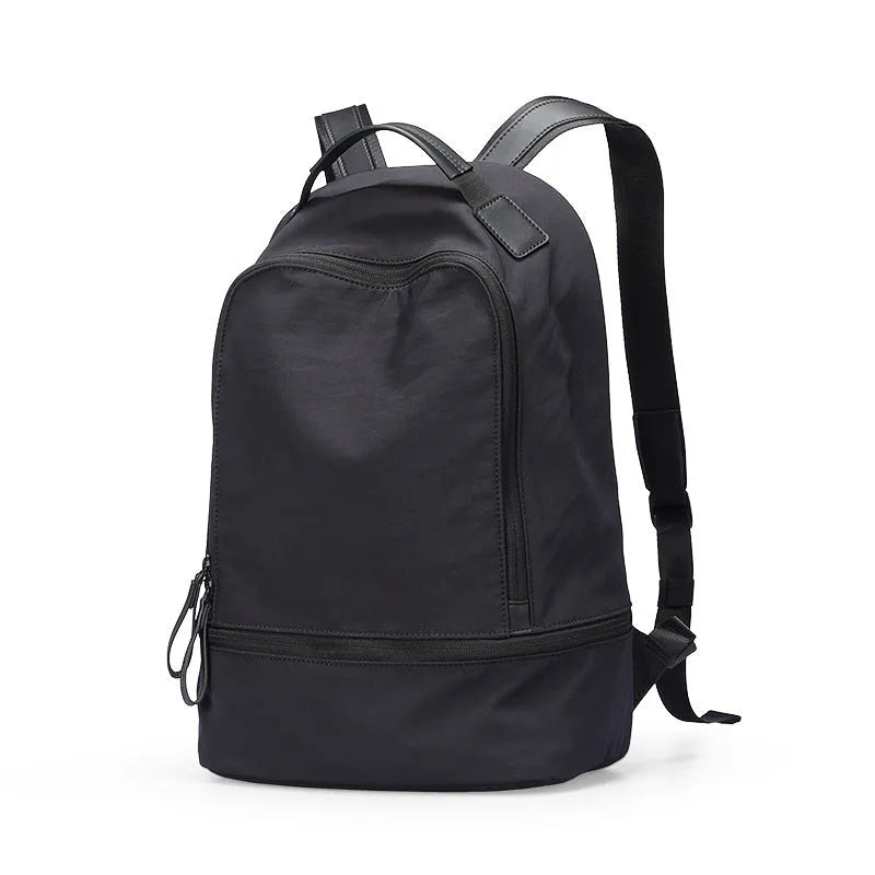 Marco Leideng solid colour Oxford cloth lightweight backpack shown in blue black.