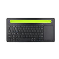 Black universal touch keyboard for tablet and phone with 78 keys, touchpad, Bluetooth 3.0, and ABS plastic body