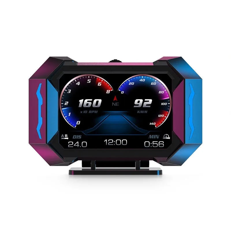 Head-up display car LCD code meter in black PC ABS housing projecting speed data