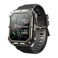 Smart bracelet with TFT screen and touch button in black, showing heart rate monitoring and Bluetooth calling features
