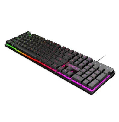 Black USB wired luminous keyboard with 1.3m cable and frosted keycaps