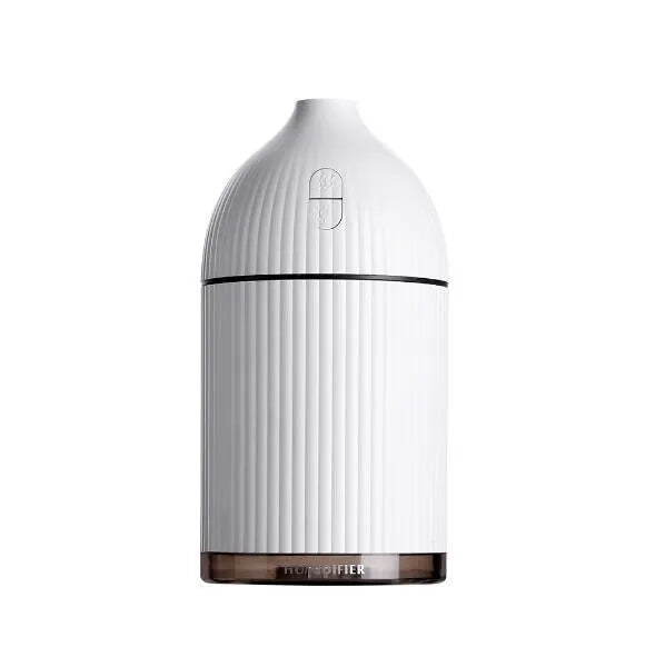 White USB-powered aromatherapy diffuser humidifier with coloured LED light and 300ml tank.