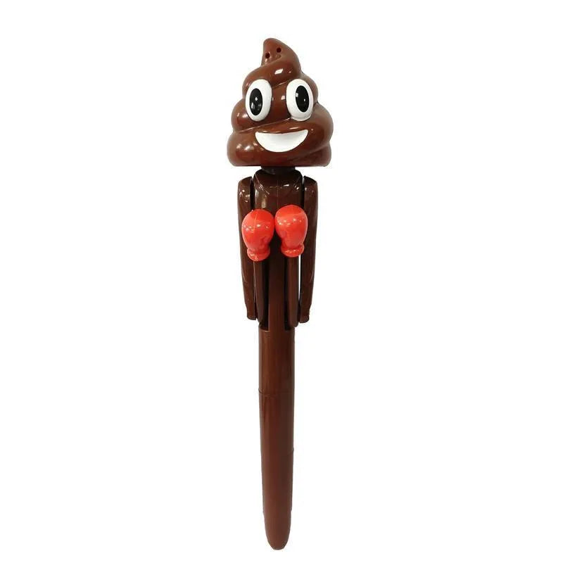 Creative trick ballpoint pen poop box in dark coffee plastic colour for teenagers