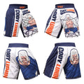 Blue polyester fighting pants sport with Lycra lining for men's athletic training