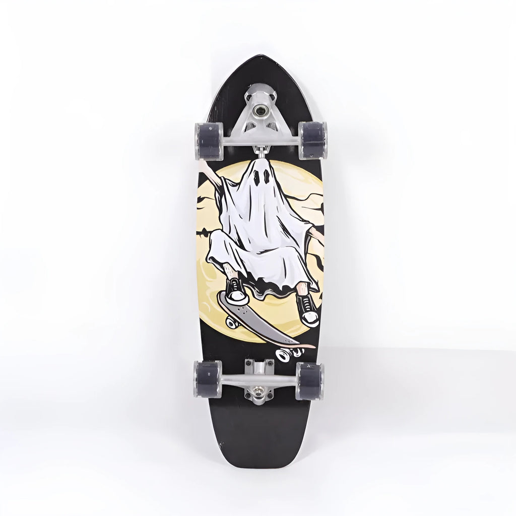 White maple wood street scooter with 31-inch deck for adult and child riders