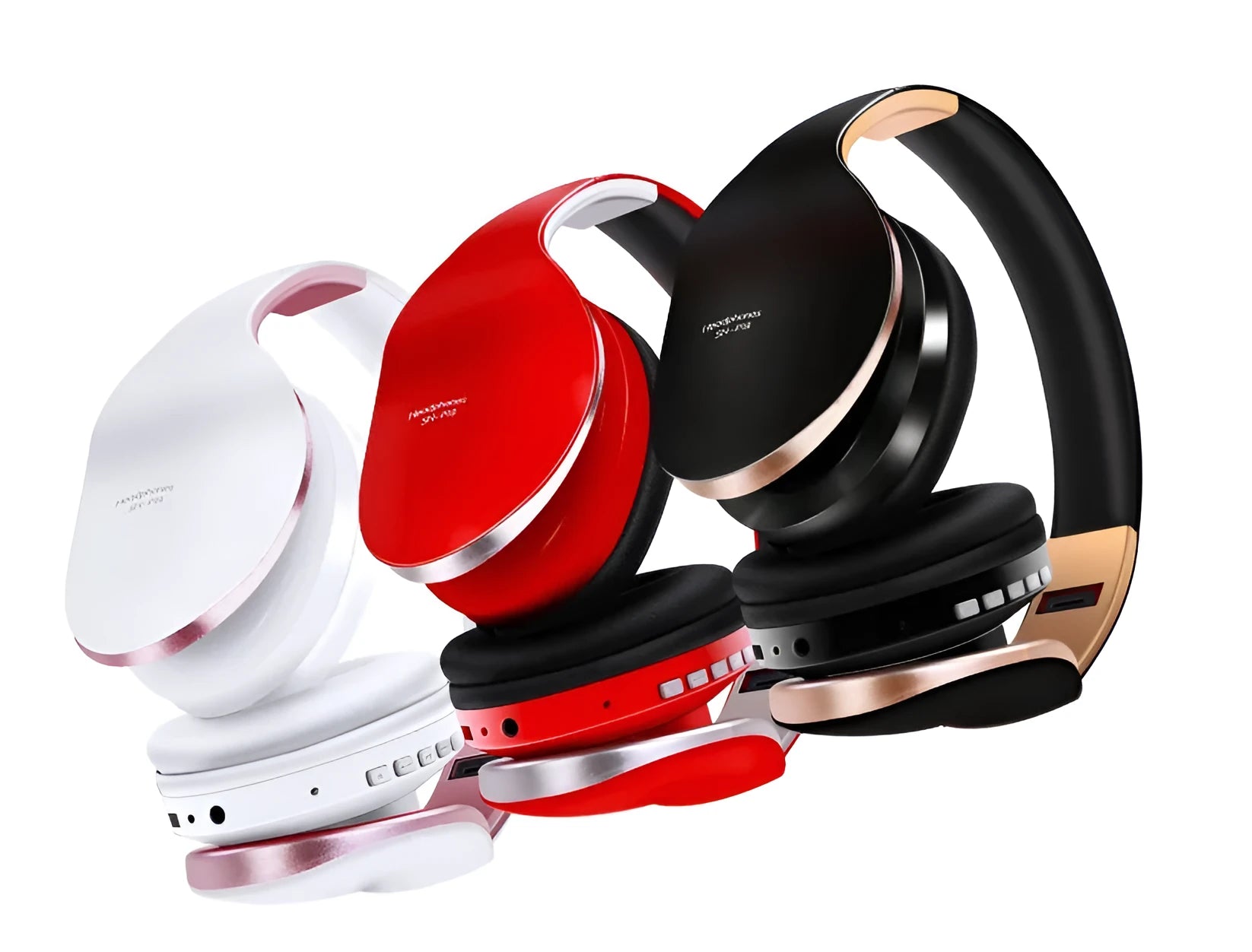HobbyLane Bluetooth wireless headset with 40mm drivers in black, red, and white colour options