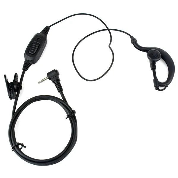 Black single plug headset with 2.5mm audio connector for HYT and Motorola two-way radios