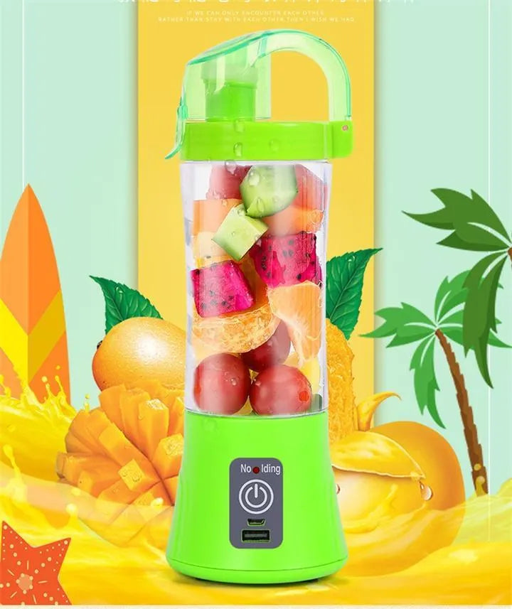 Portable USB rechargeable electric fruit juicer with 400ml transparent cup