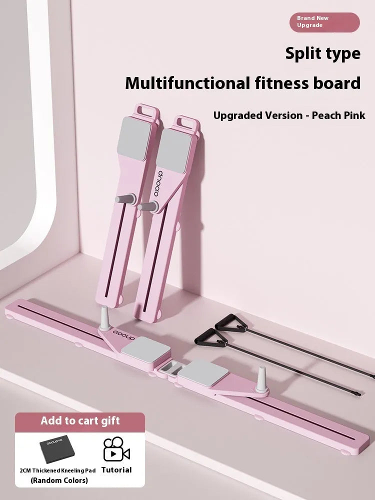 Purple and pink split multifunctional skiing machine trainer, an 85cm long PP supine board for indoor fitness.