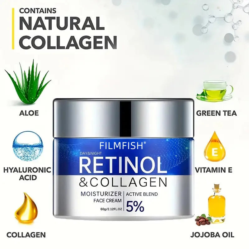 Retinol collagen cream moisturising cream in standard 90ml container for universal skin types