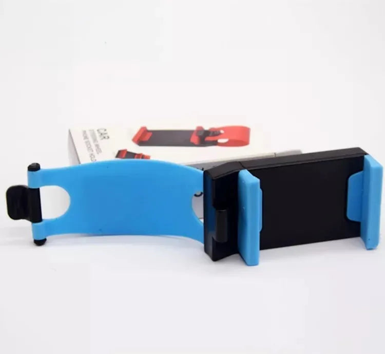 Steering wheel mobile phone holder in five colour options showing compact 75mm ABS construction