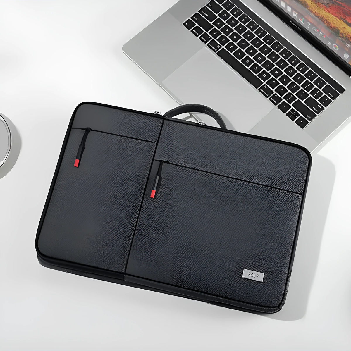 Men's 14-inch laptop sleeve bag in Oxford fabric, lightweight and shockproof, Dark Gray colour