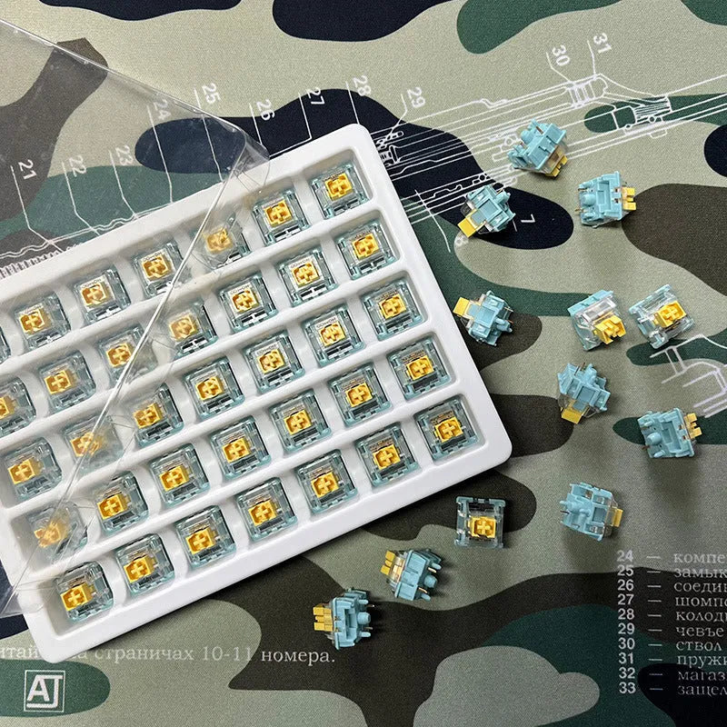 Tiger Mo Sea Salt Lemon PRO Mute linear mechanical keyboard switches 36-piece pack