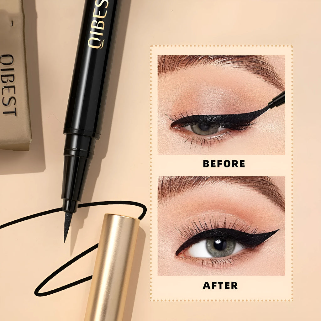 Black liquid eyeliner pen with sweat-proof and quick-drying properties