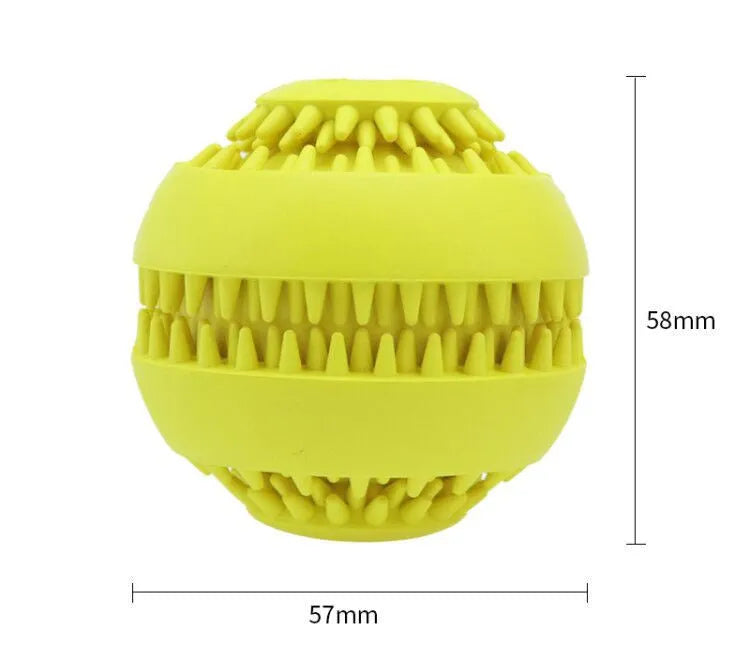 Dog molar ball toothbrush natural rubber large 75x77mm small 57x58mm blue green red yellow