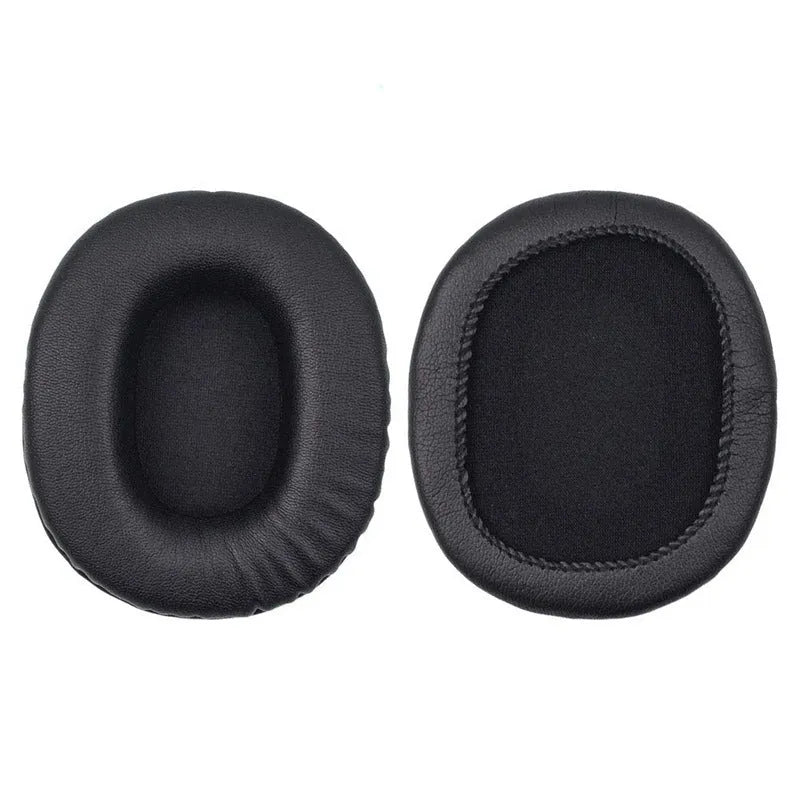 Black soft PU leather replacement earmuff covers for Sony 1R headphones, set of two pieces.