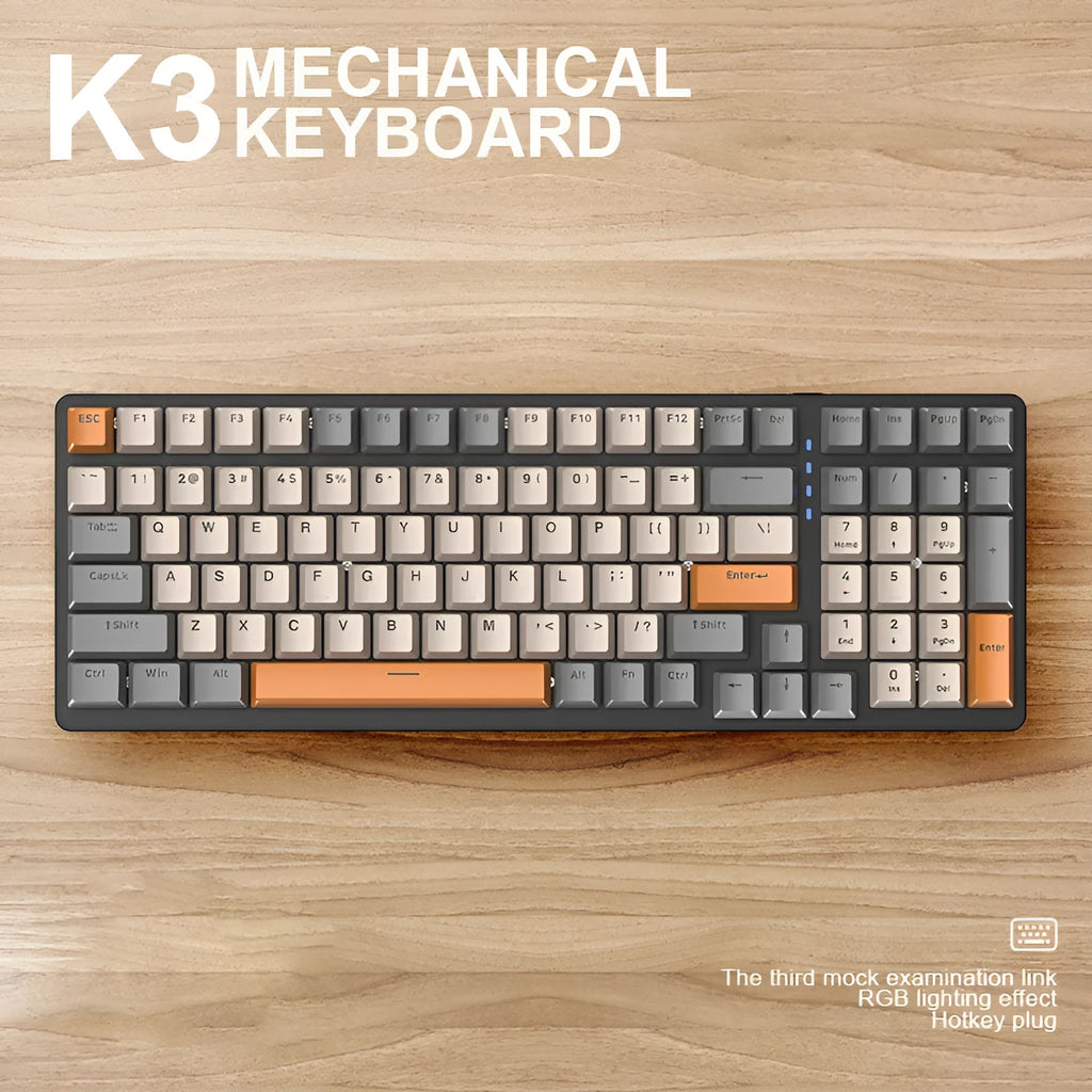 100-key wired mechanical gaming keyboard, ABS plastic, USB, 1.5m cable, 37x13.5x3.5cm, Bee Light green Shimmer