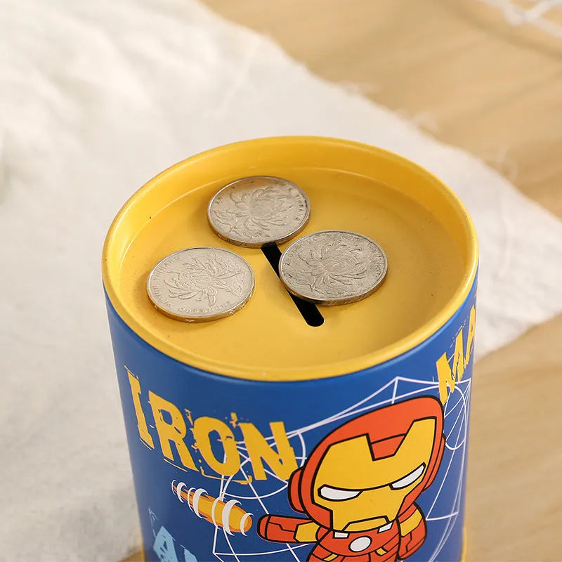 British style metal piggy bank measuring 85mm wide by 102mm high