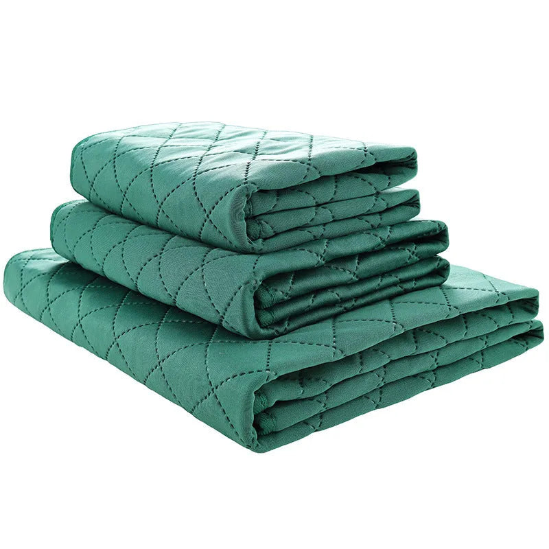 Bamboo fibre dog training pad in green or beige, moisture-proof pet mat for fixed-point training, sizes S M L.