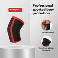 Black neoprene elbow pad for weightlifting and strength training, 7mm 5mm thickness, adult size S to XL