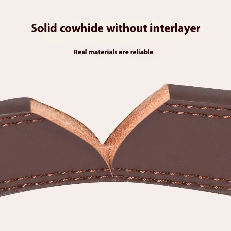 Brown first layer cow leather pet collar with leather bell pendant, anti-lost design for cats and dogs