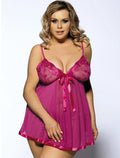 Women's lace and mesh sleepdress in black colour showing seamless construction