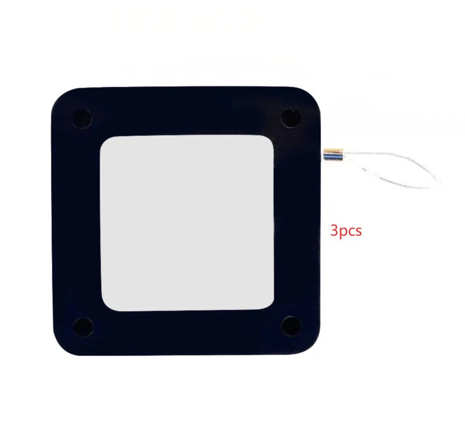 Automatic door closer with adhesive backing and transparent hook for punch-free installation on a door.
