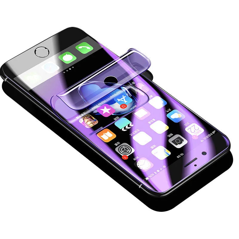 Purple hydraulic hydrogel screen protector for Samsung curved smartphones