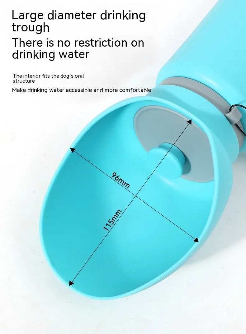 Blue 550ml folding pet water bottle in BPA-free food-grade silicone with one-button release