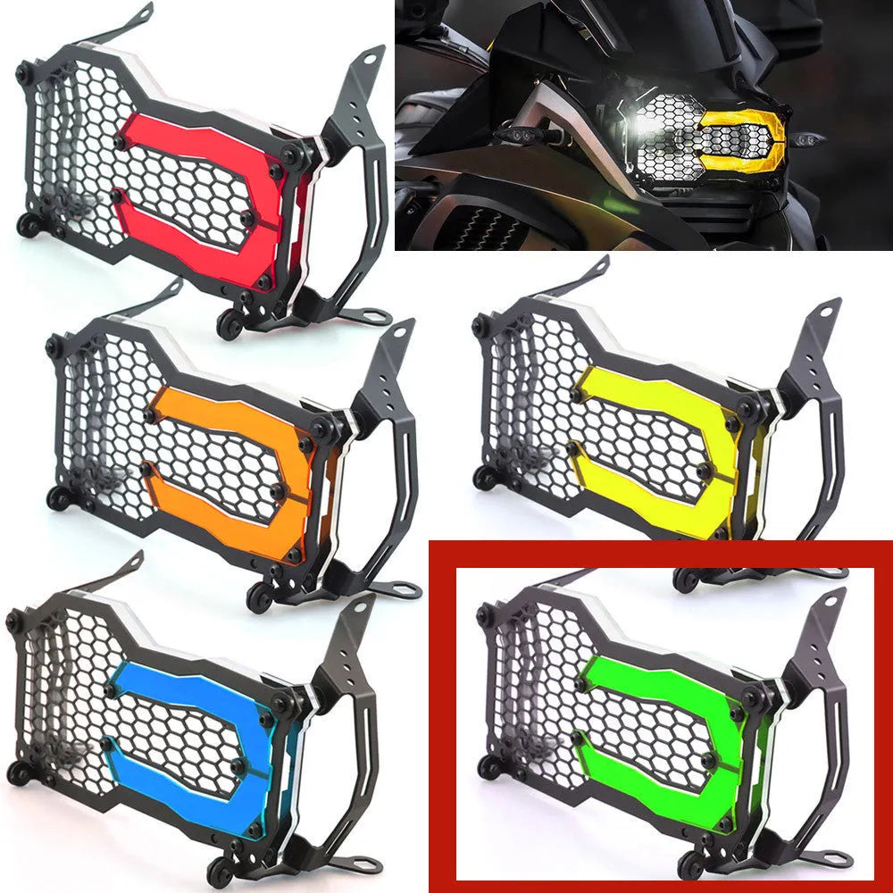 BMW motorcycle headlight protective cover with quick-release bracket in choice of five colours