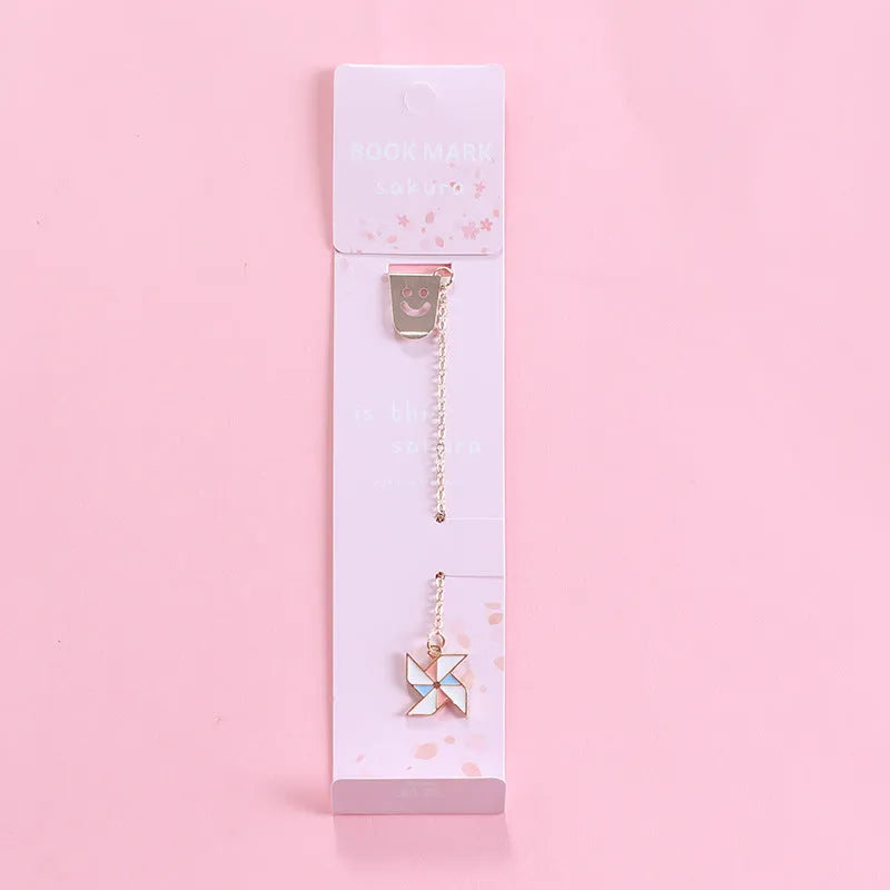 Creative cartoon metal pendant bookmark in alloy with colourful designs including panda and rocket shapes