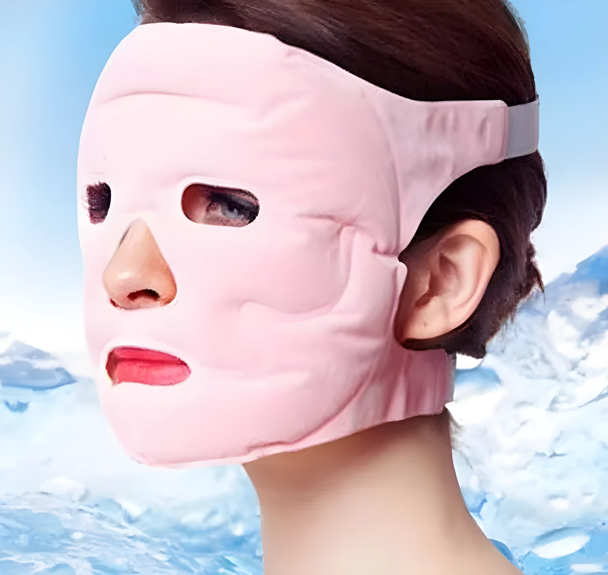 Beauty moisturising whitening face mask with tourmaline polycrystalline composite wafer for ion light wave therapy