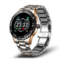 Multifunctional waterproof pedometer watch with stainless steel strap and number display in black