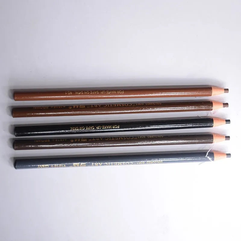 Brown microblading eyebrow pen 2.8G with soft coloured paper roll, crayon core, and protective cap