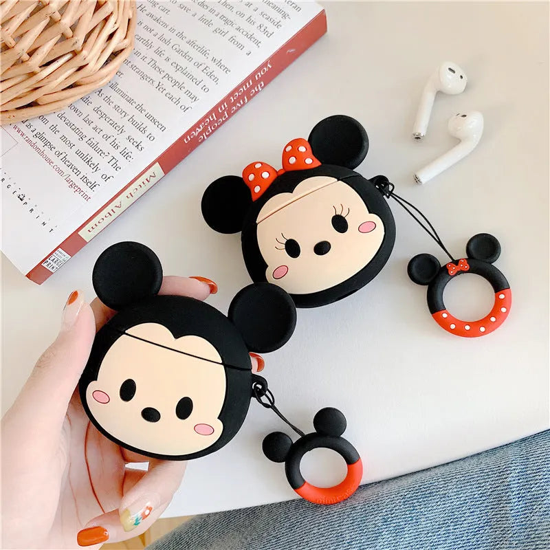 Cartoon wave point silicone back cover for AirPods 1 and 2 in Mickey design