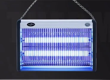 20W electric mosquito killing lamp with UV light and sticky glue board for indoor fly and insect control.
