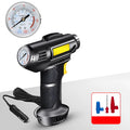 Wireless digital display car tyre inflator with USB charging cable and three air nozzles